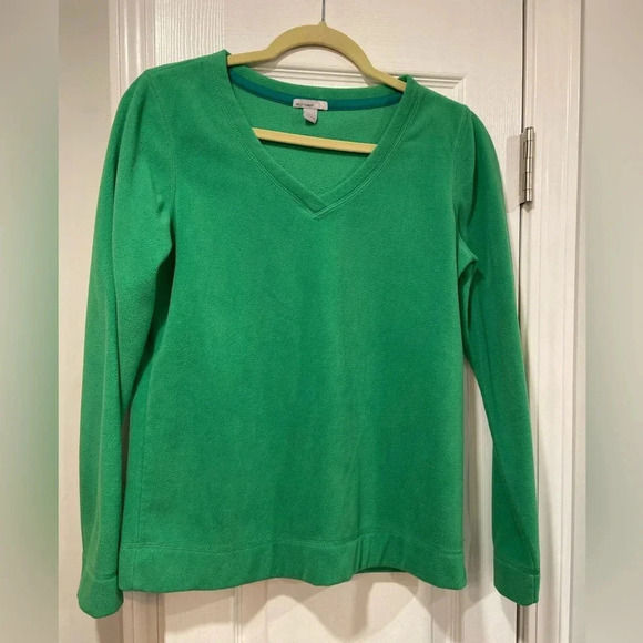 Old Navy Green V Neck Soft Fleece Long Sleeve Pullover Top Size S - Picture 1 of 10